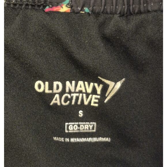 Old Navy Active Rainbow Parrot Run Shorts Size Small Black Go Dry Fabric - Picture 4 of 5
